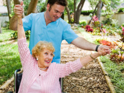 a nurse having a physical therapy